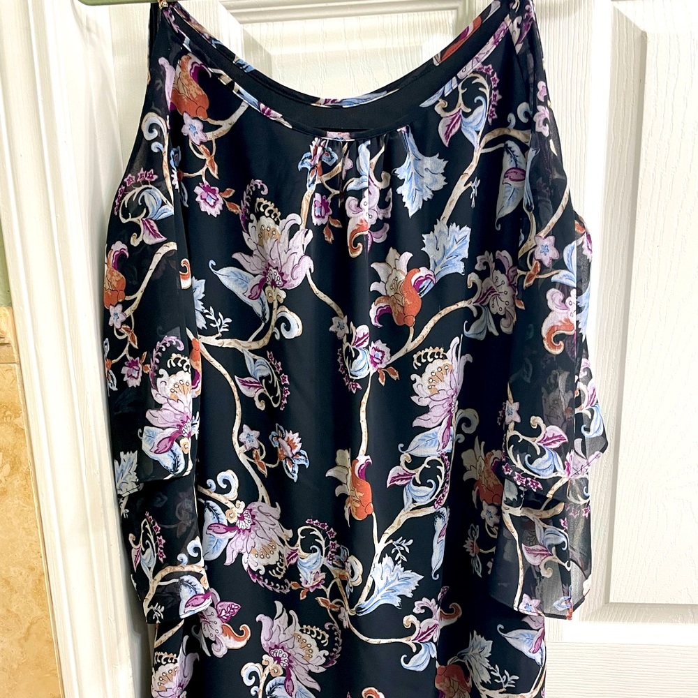 Cold shoulder shift dress